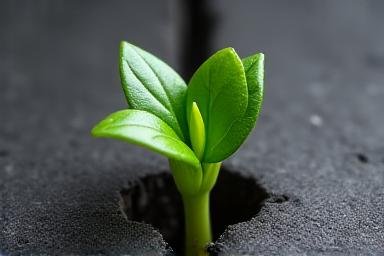 Plant growing through concrete